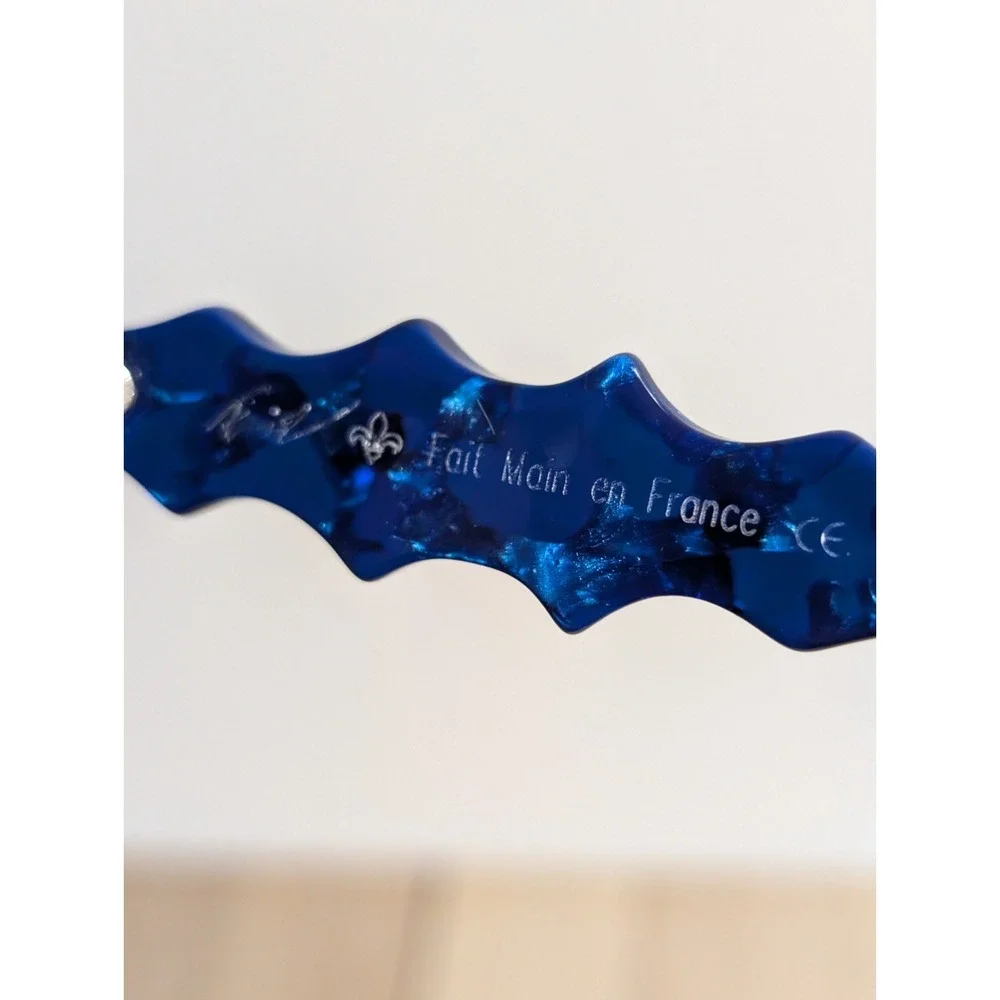 Faniel Senta Cieux Eyeglasses 50-21-140 Blue Acetate Cat Eye Designer Frames